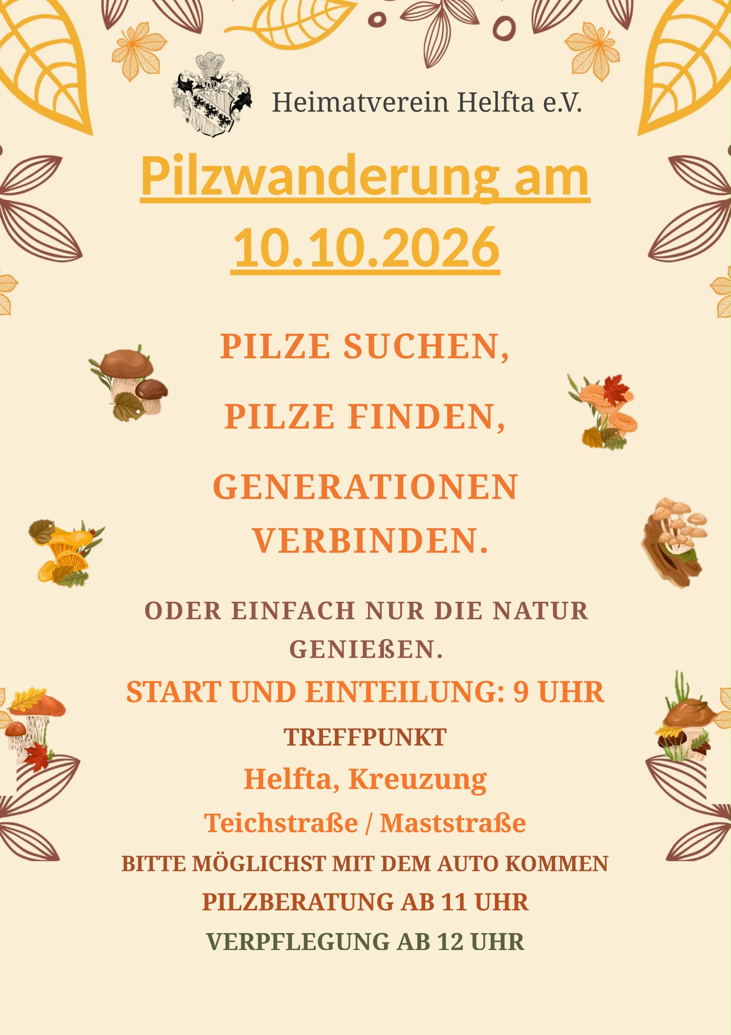 Pilzwanderung Oktober 2026